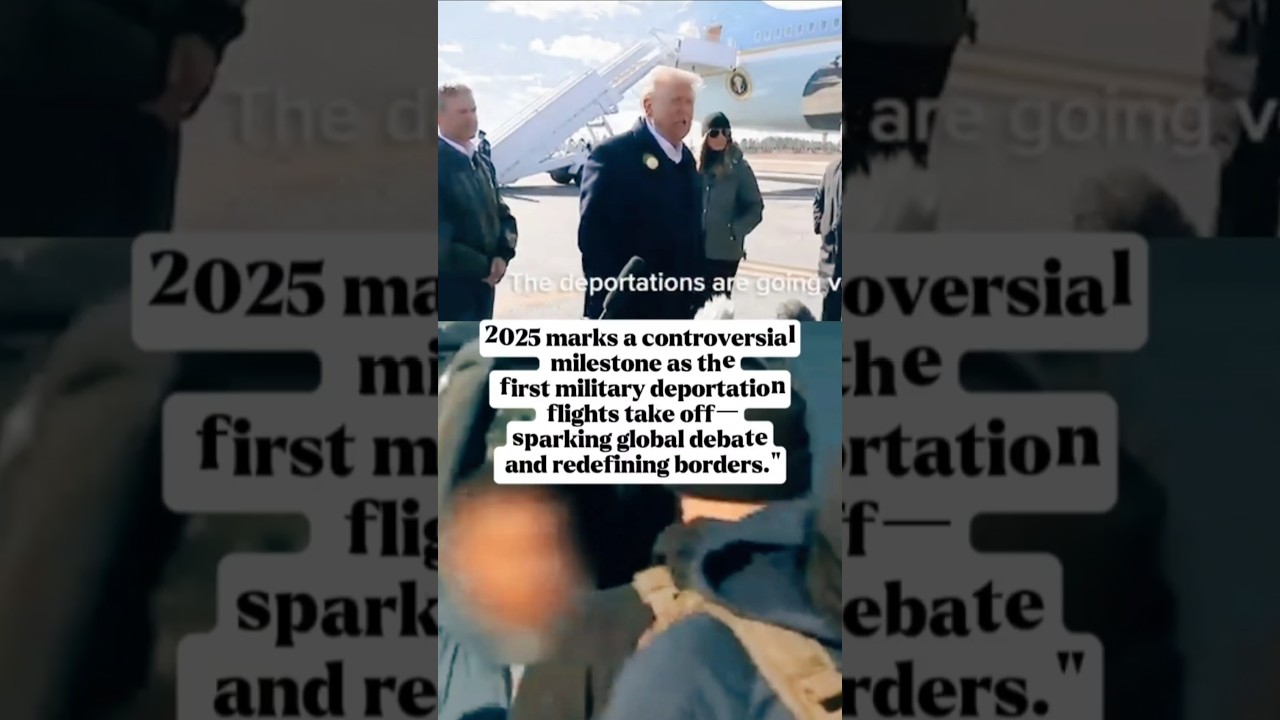 "2025 marks a controversial milestone as the first military deportation flights take off—sparking"
