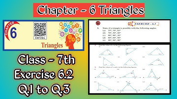 Q.1 to Q.3 | Class 7th | Exercise 6.2 | Math | Chapter 6 | Triangles |  PSEB | Simple methods |