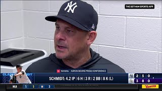 Manager Aaron Boone after Yankees fall 3-2 to Rockies