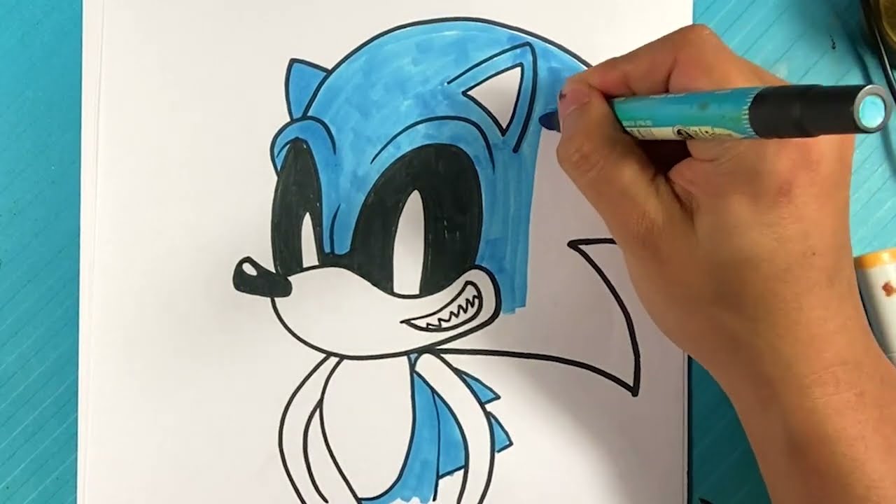How to Draw Sonic.EXE - Really Easy Drawing Tutorial