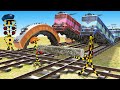 【踏切アニメ】くねくね電車危険な交差点を駆け抜ける🚍 Train Police Story Fumikiri 3D Railroad Crossing Animation #1