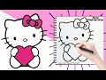 How to Draw Hello Kitty Holding Heart ❤️ | Easy Step by Step Drawing for Kids