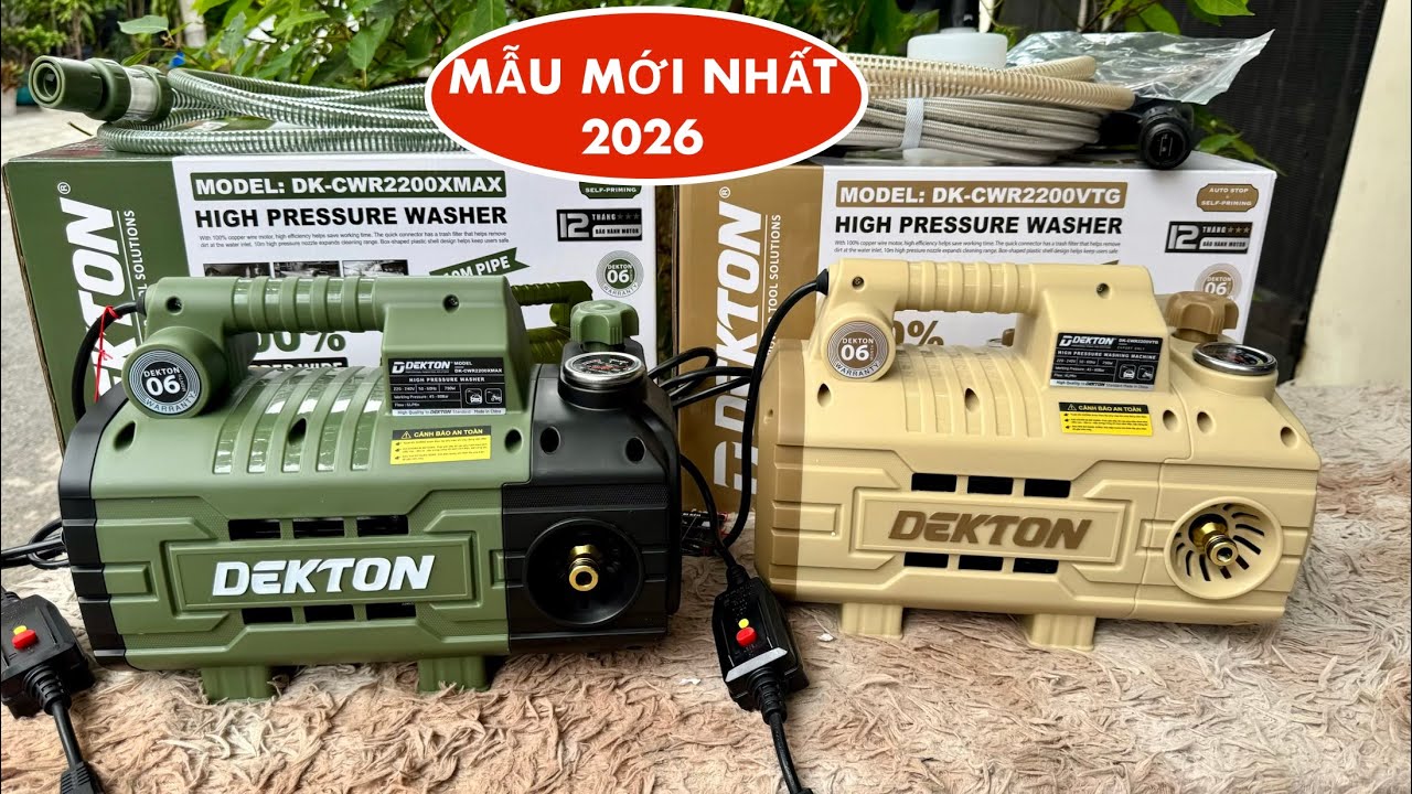 🔴MẪU MỚI 2026 - MÁY ĐẸP - SALE RẺ👉2 máy rửa xe chính hãng Dekton 100% | CWR2200VTG, CWR2200XMAX