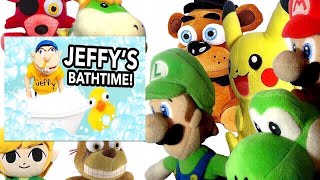 ... in this plush reaction, mario, luigi, freddy, foxy, pik...