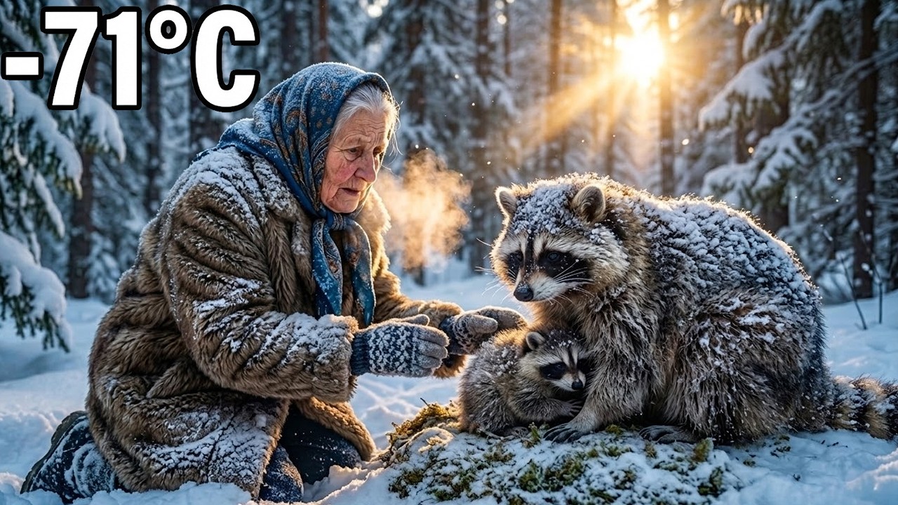 The Ice Rescue: 70 Year Old Legend Helps a Raccoon Dog Family | Yakutia Survival