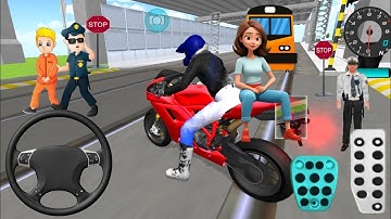 Red Brand New Bike Vs Bullet Train 3d Driving Class android game play video || Car Game #cargame