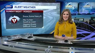 Video: Tracking snow, mix and rain for Sunday night into Monday
