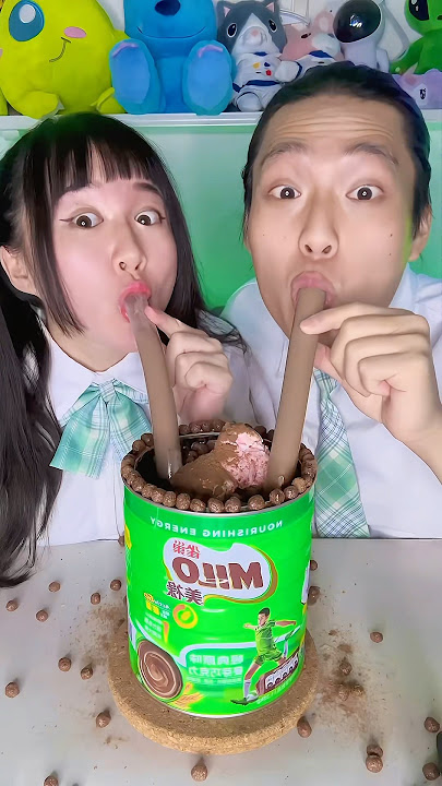 Giant Milo Challenge ASMR 🥵Milo chocolate drink #funny #asmr #mukbang