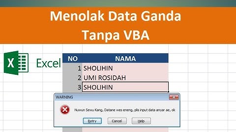 Menolak Data Ganda Tanpa VBA Excel
