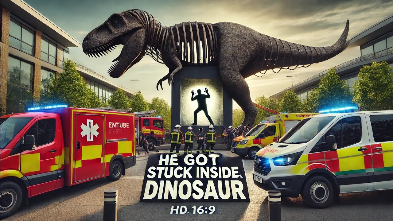 He Fell Inside the Dinosaur Model 