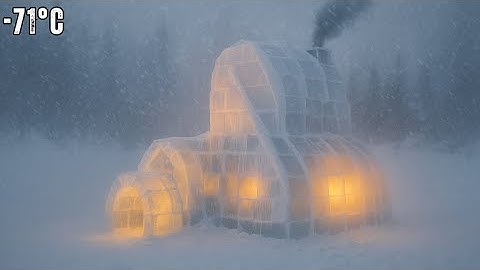 Off Grid Ice Igloo Build at  71°F  Extreme Cold Survival