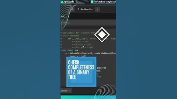 958. Check Completeness of a Binary Tree #python #leetcode #leetcodedailychallenge