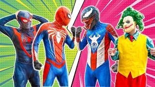 Team Spiderman vs bad guy Joker: Rescues Captain Controlled Into Villain | Spiderman in Real Life