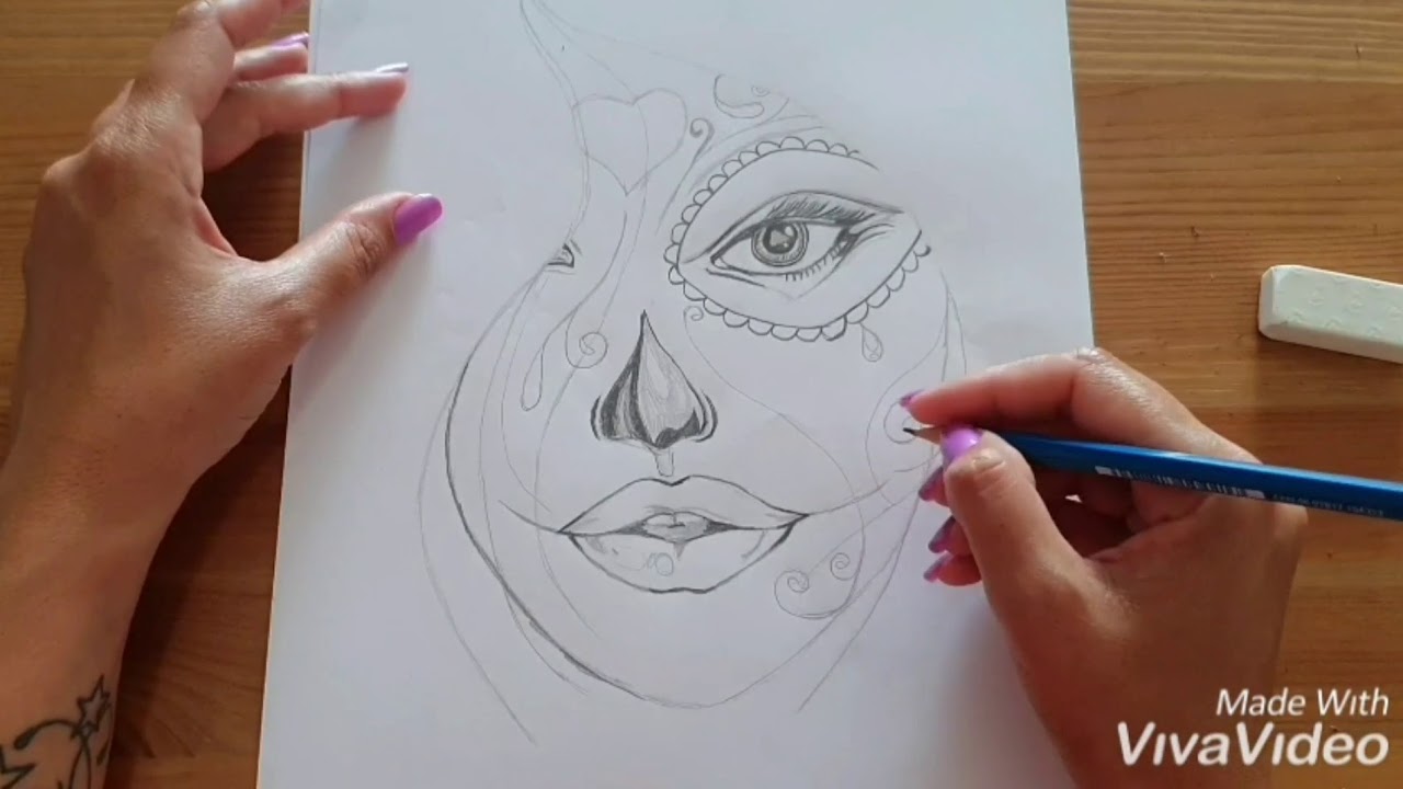 Dibujos a Lápiz, Catrina Mexicana - thptnganamst.edu.vn