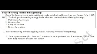[Math] Polya $ Four Step Problem Solving Strategy One of the foremost recent mathematicians make stu