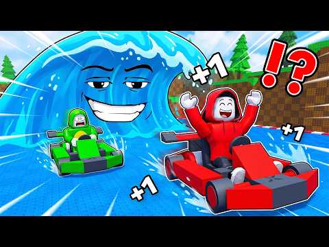 JJ and Mikey Speed KART TSUNAMI ESCAPE in Roblox!