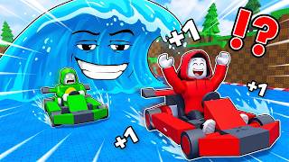 JJ and Mikey Speed KART TSUNAMI ESCAPE in Roblox! screenshot 3