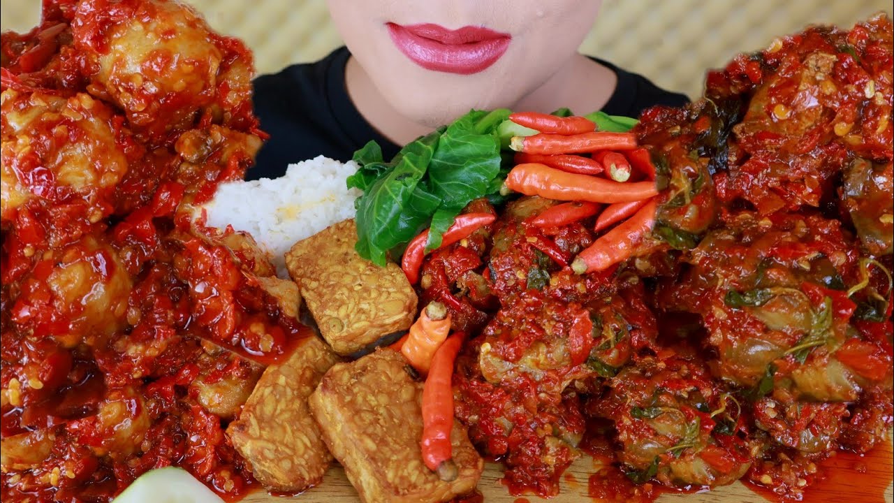 ASMR RICA RICA ATI AMPELA, PENTOL OSENG MERCON, TEMPE GORENG | ASMR MUKBANG INDONESIA