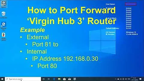 Port Forwarding on a Virgin Hub 3 Router