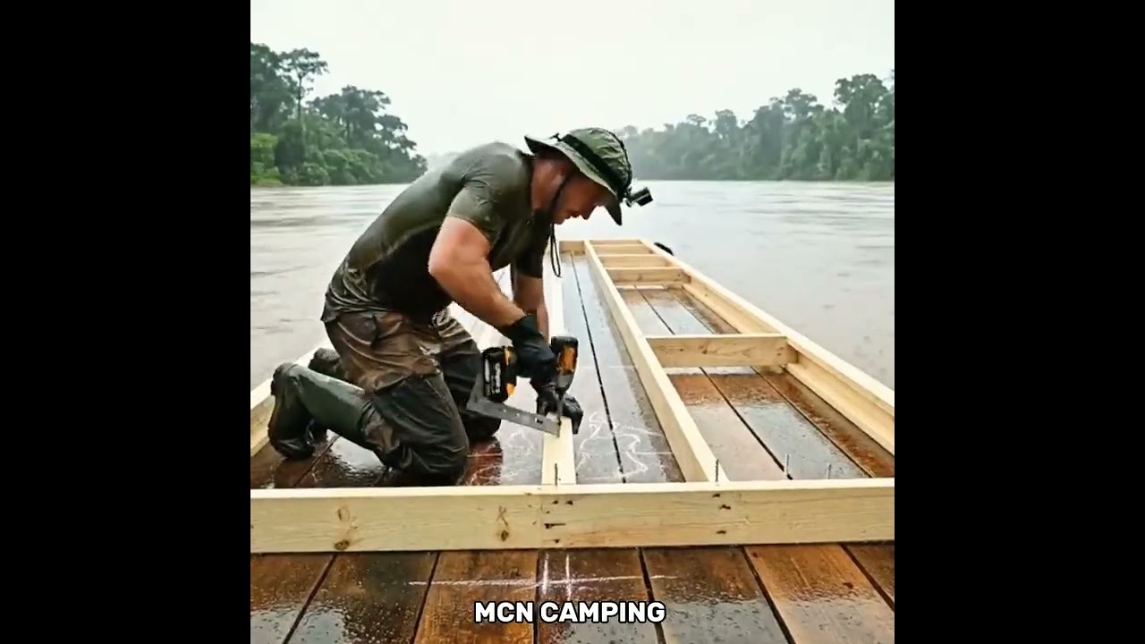 A home that floats, built quietly on moving water. (ASMR)