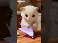 Tiny White Hamster Origami Makers#miniaturecraft#miniatureart #origamimini#tinymakers