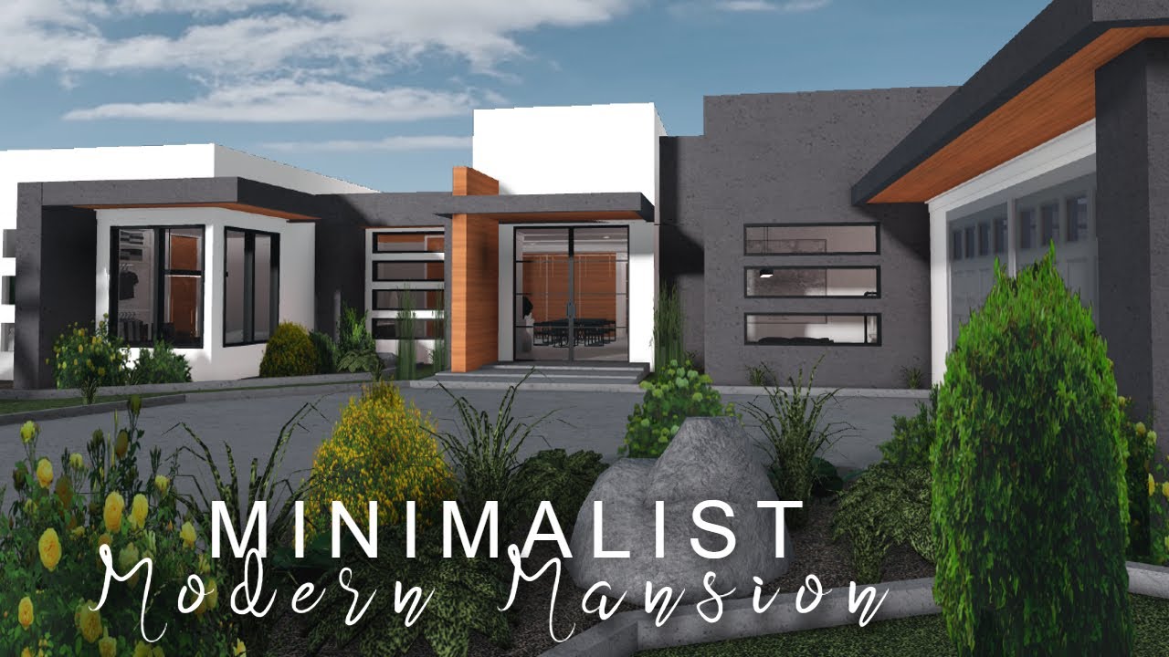 Minimalist Modern Family Mansion | No Large Plot| ROBLOX bloxburg - YouTube