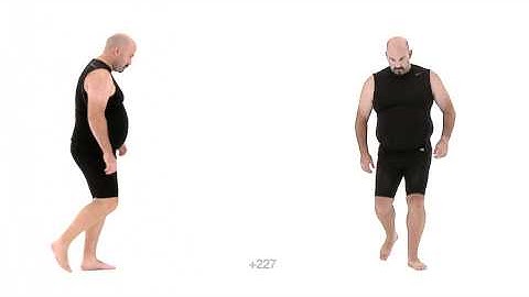 Larger Male walk Dazed - Slow Motion. Animation Reference Body Mechanics