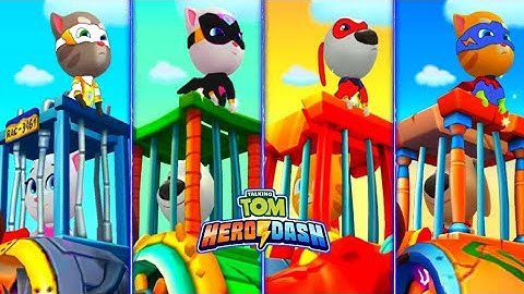 Talking Tom Hero Dash - White Black Red Blue Colour Suit All Heroes & Saving All Charcter Gameplay