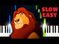 Circle Of Life (The Lion King) - SLOW EASY Piano Tutorial