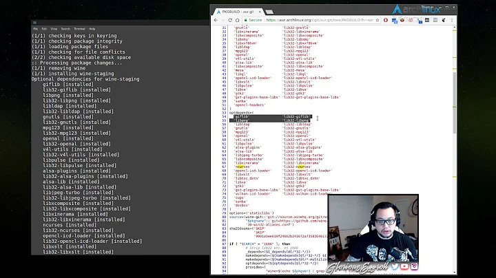 Arch Linux - How to install wine with all dependencies.