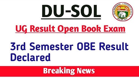 SOL Third Semester OBE Result Declared | How to Check result Open book Exam | College Updates