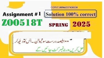 zoo518t assignment 1 solution spring 2025|zoo518t assignment 1 2025