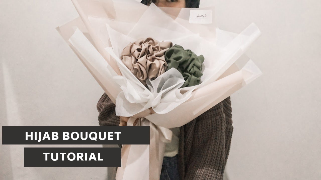  HIJAB  BOUQUET WITH KOREAN STYLE WRAPPING TUTORIAL Cara 