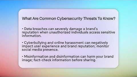 What Are Common Cybersecurity Threats To Know? - Everyday-Networking
