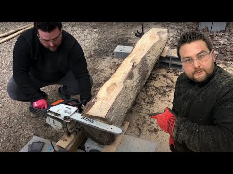 How to cut planks out of a tree trunk.
