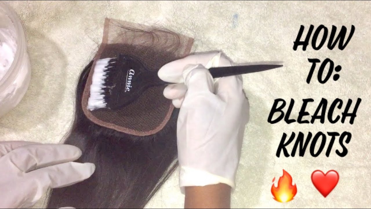 How to bleach knots on lace closure AT HOME DIY YouTube