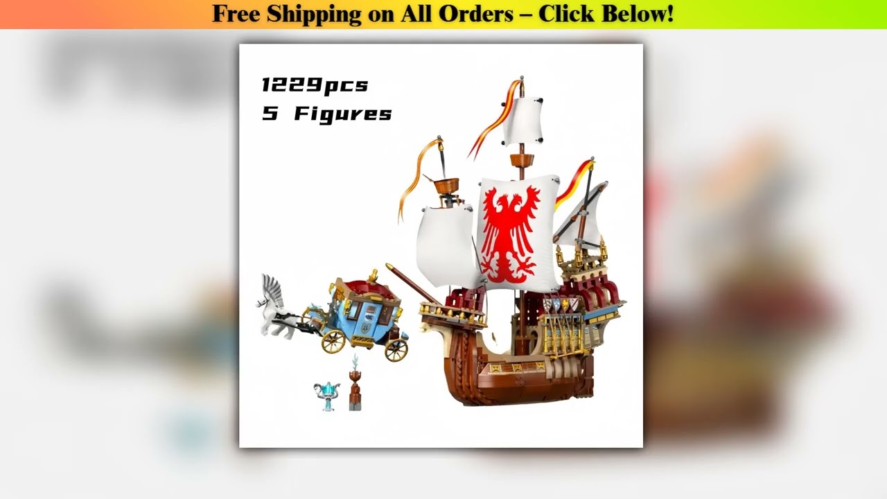 1229Pcs Triwizard Tournament The Arrival Magic Movie Ship Model Bricks 76440 Building Blocks Kids