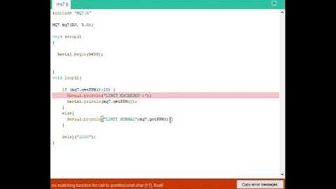 MQ7 Carbon Monoxide Readings through Arduino Mega(Code + Sketch Including)