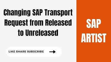 Changing Released TR to Unreleased TR Tutorial