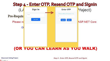 Step 4 - Enter OTP, Resend OTP and SignIn | LAN based Voting Project ASPNET Core
