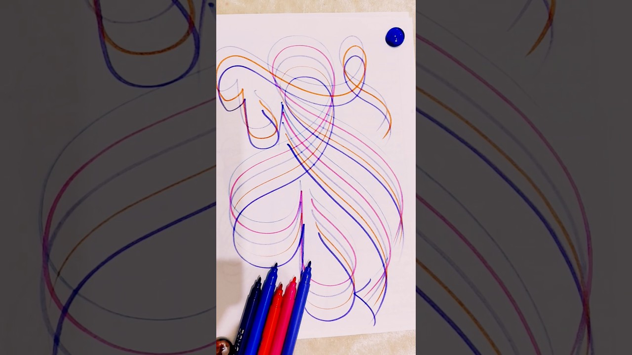 Colorful Arabic Calligraphy | Beautiful Art by ArtistKhushnuma.. #art #calligraphy #shorts