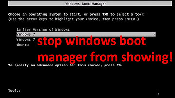 how to stop windows boot manager from showing