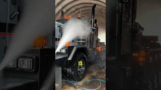 Truck Washing Process Using Water Cannon