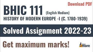IGNOU BHIC 111 Solved Assignment 2022-23 (English Medium) | PDF Download