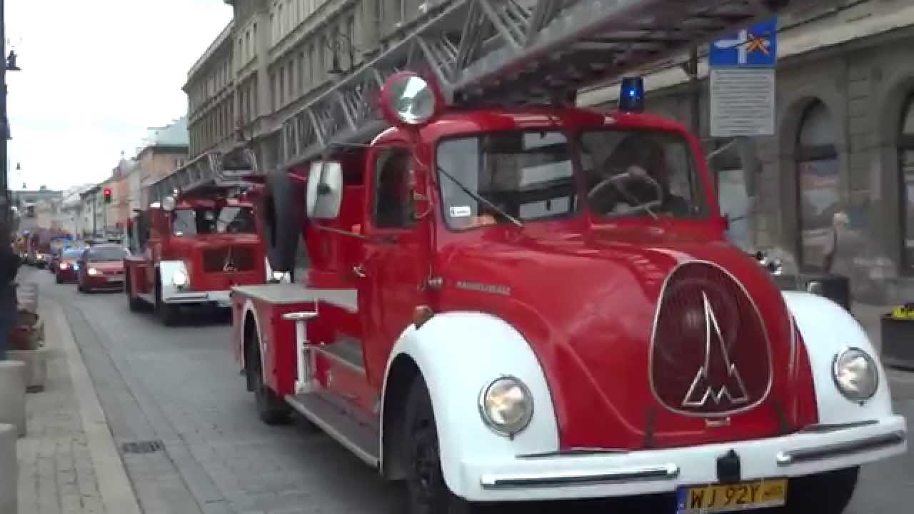 Straż Pożarna: Parada wozów strażackich w Warszawie - 11.05.2014 (Fire fighters' parade)