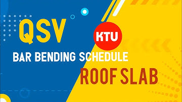 BAR BENDING SCHEDULE : ROOF SLAB