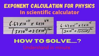 how to solve exponent value in scientific calculator| exponent problem of physics