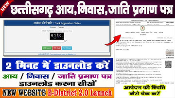 Cg Edistrict Application Stetus Check 2025 | How to check Income/Residencial/Cast Certificate Stetus