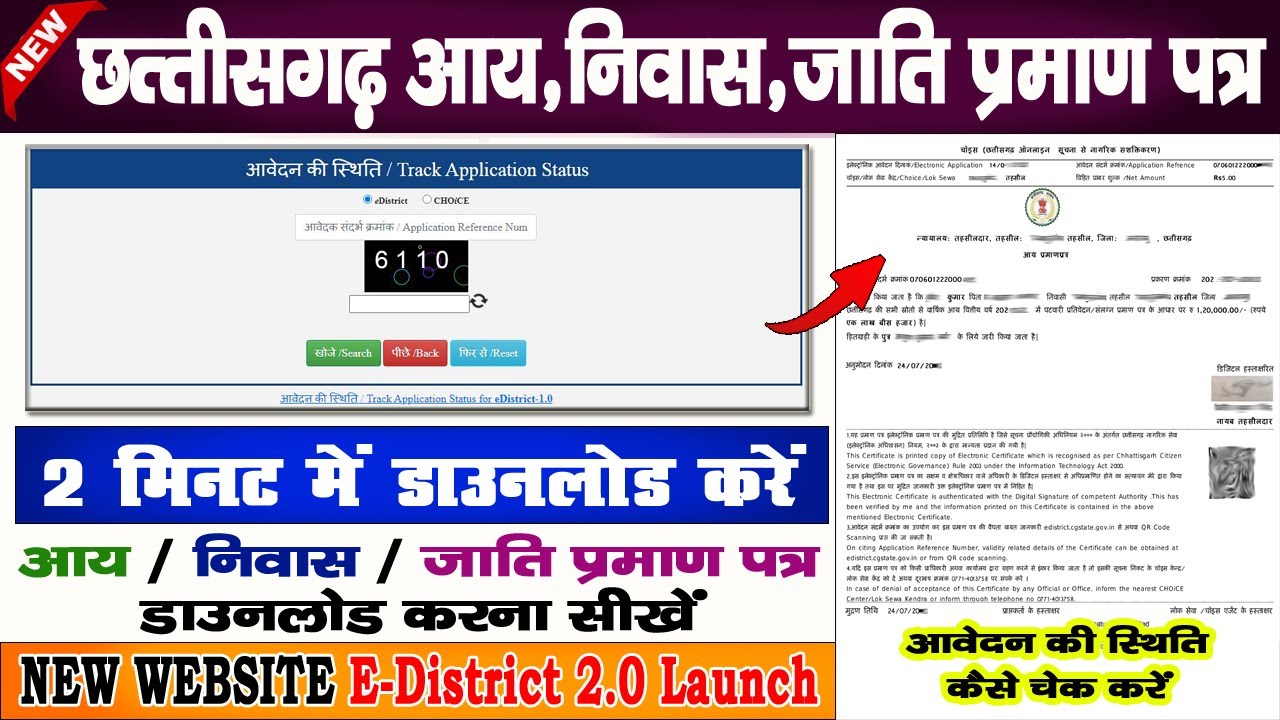 Cg Edistrict Application Stetus Check 2025 | How to check Income ...