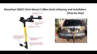 MaxHaul 50025 Hitch Mount 2 Bikes Rack Unboxing and Installation